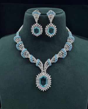 Cz Necklace 06095 - KRISHNA'S SWETA JEWELLERY