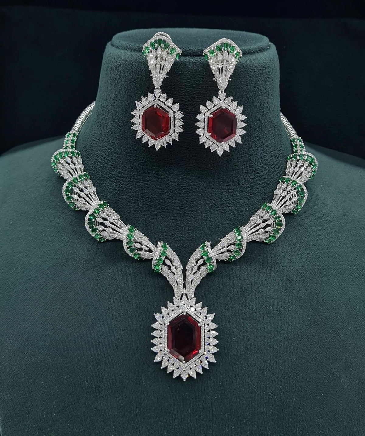 Cz Necklace 06095 - KRISHNA'S SWETA JEWELLERY