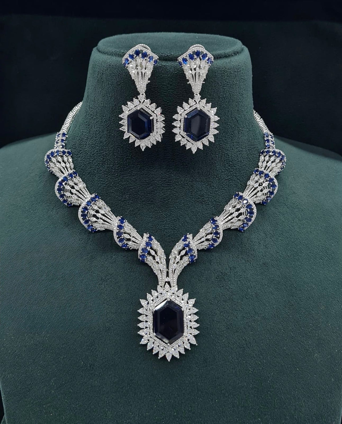 Cz Necklace 06095 - KRISHNA'S SWETA JEWELLERY