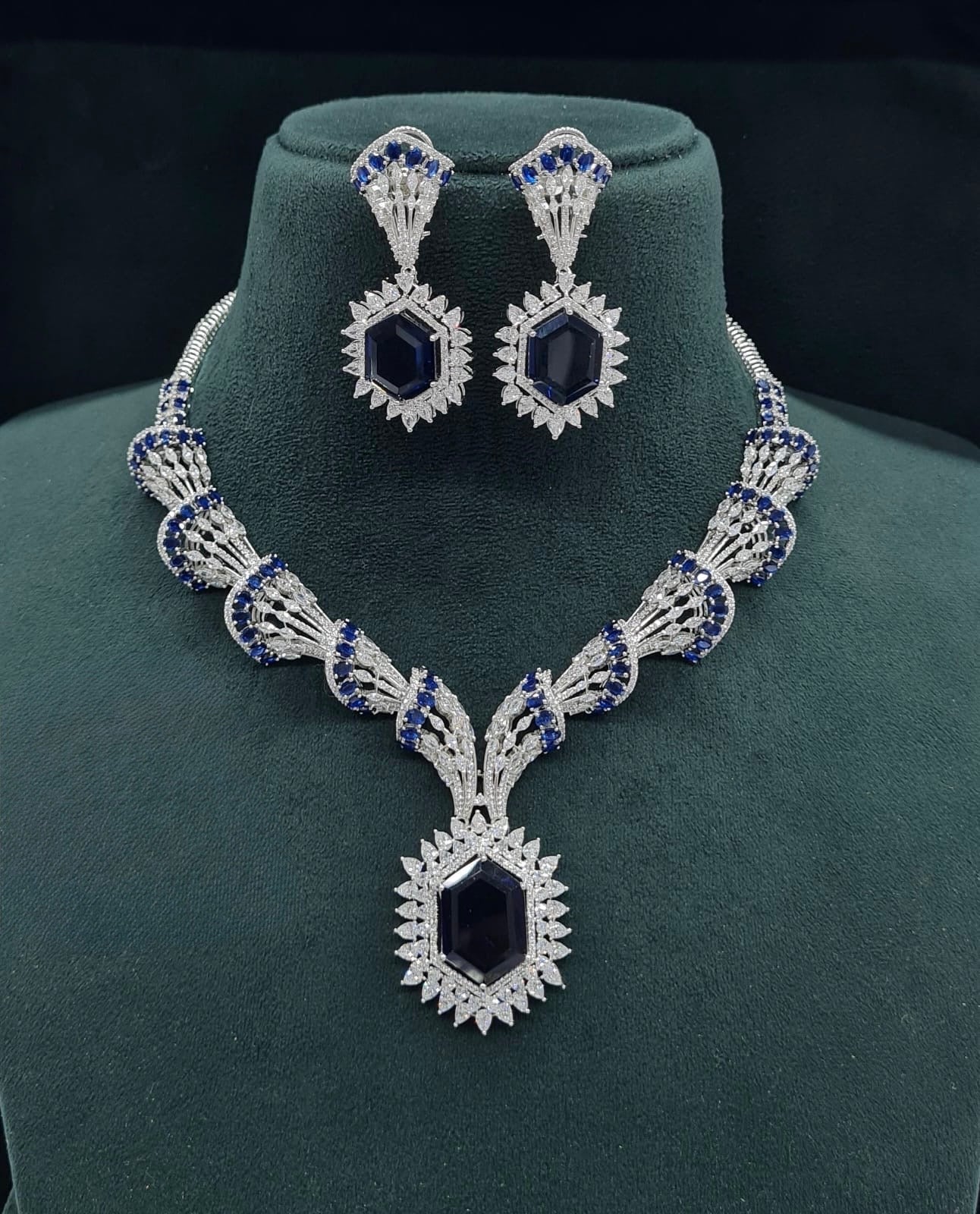 Cz Necklace 06095 - KRISHNA'S SWETA JEWELLERY