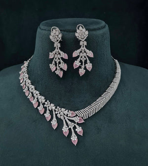 Cz Necklace 06096 - KRISHNA'S SWETA JEWELLERY