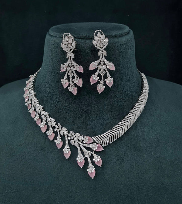 Cz Necklace 06096 - KRISHNA'S SWETA JEWELLERY