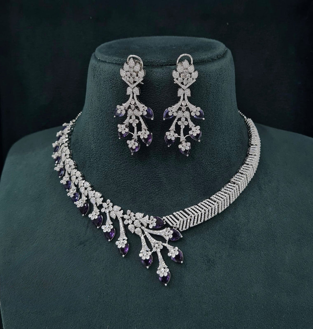 Cz Necklace 06096 - KRISHNA'S SWETA JEWELLERY