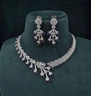 Cz Necklace 06096 - KRISHNA'S SWETA JEWELLERY