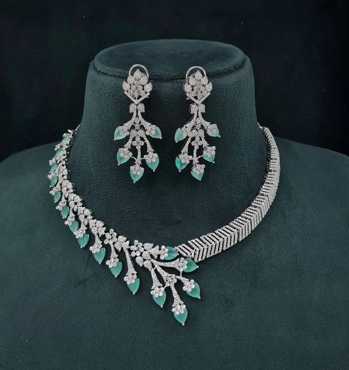 Cz Necklace 06096 - KRISHNA'S SWETA JEWELLERY