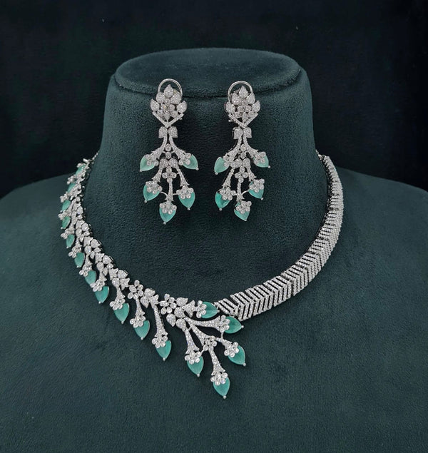 Cz Necklace 06096 - KRISHNA'S SWETA JEWELLERY