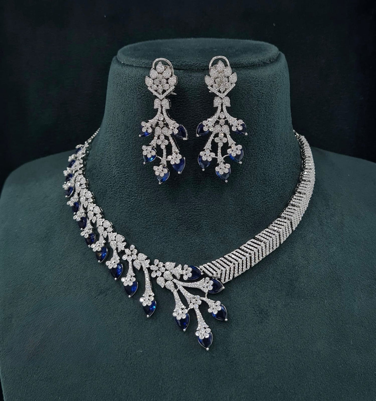 Cz Necklace 06096 - KRISHNA'S SWETA JEWELLERY