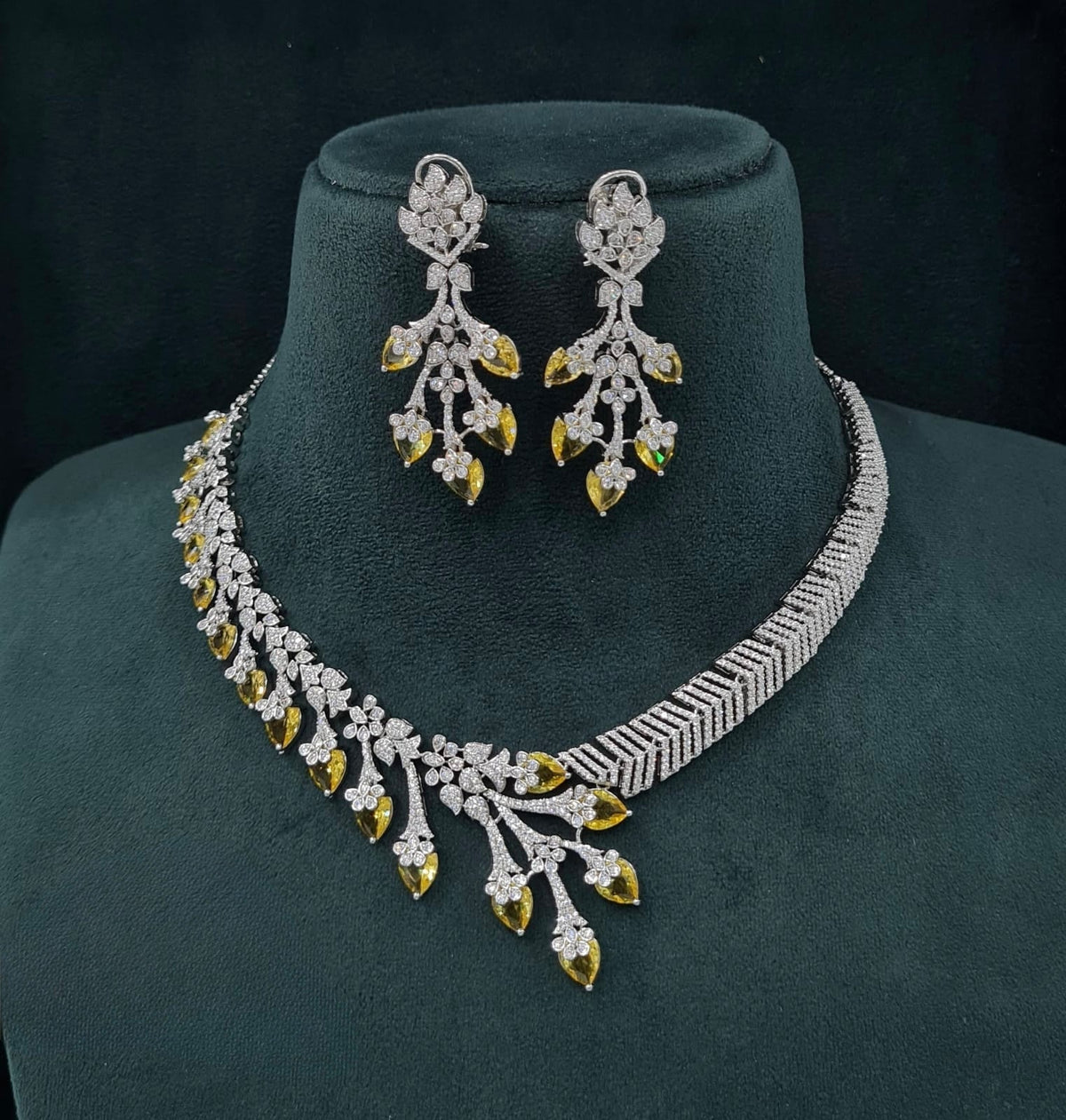 Cz Necklace 06096 - KRISHNA'S SWETA JEWELLERY
