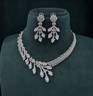 Cz Necklace 06096 - KRISHNA'S SWETA JEWELLERY