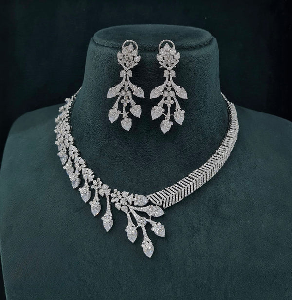 Cz Necklace 06096 - KRISHNA'S SWETA JEWELLERY