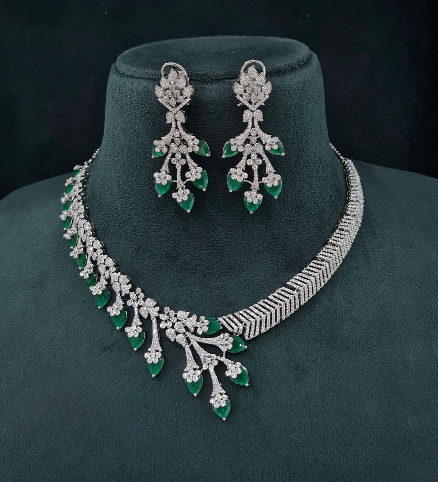 Cz Necklace 06096 - KRISHNA'S SWETA JEWELLERY