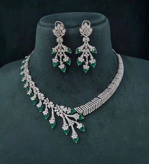 Cz Necklace 06096 - KRISHNA'S SWETA JEWELLERY