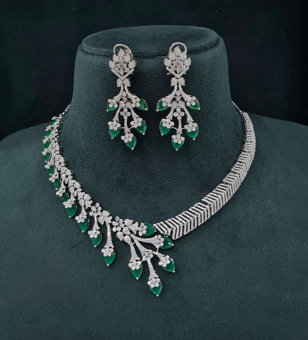 Cz Necklace 06096 - KRISHNA'S SWETA JEWELLERY