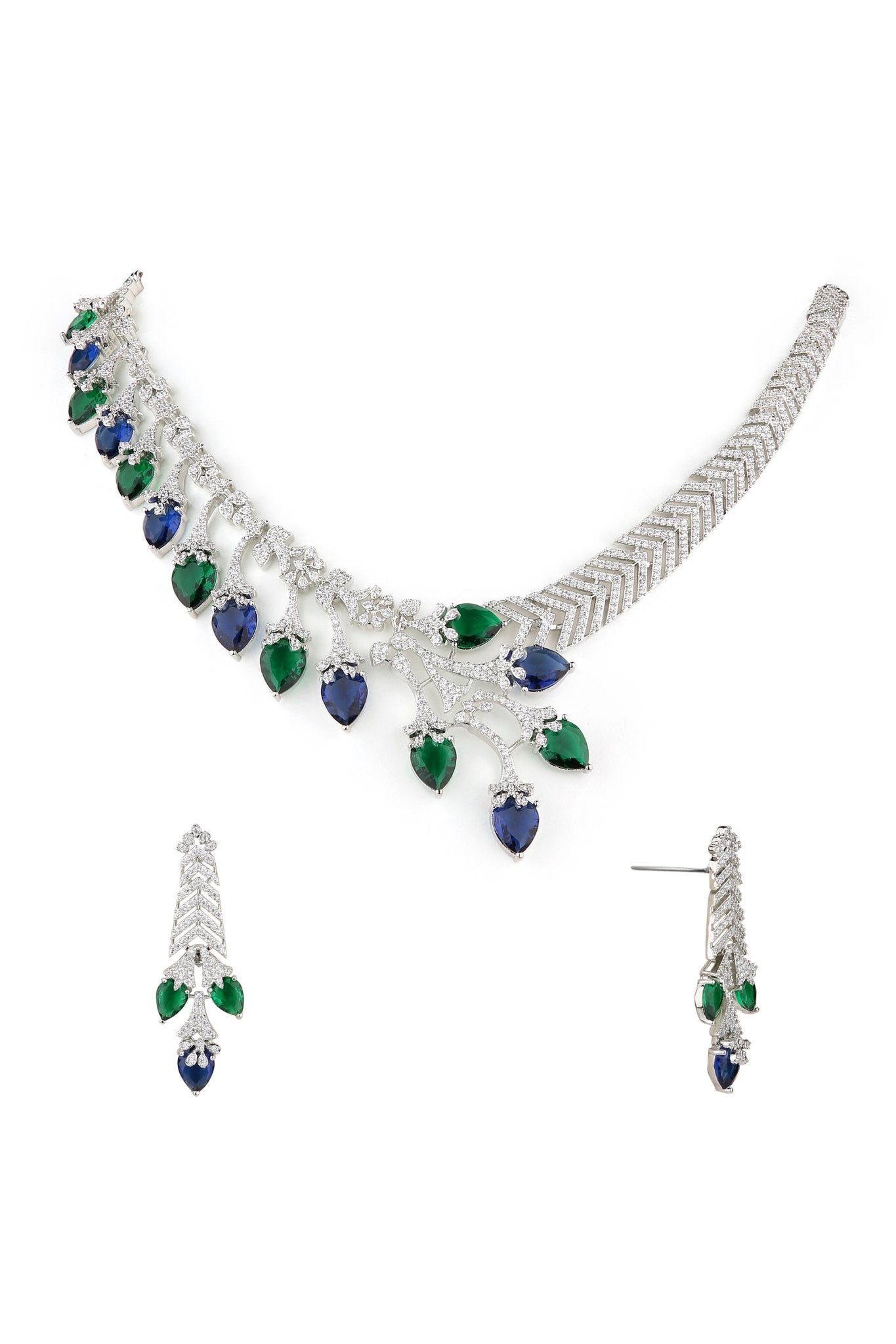 Cz Necklace 06096 - KRISHNA'S SWETA JEWELLERY