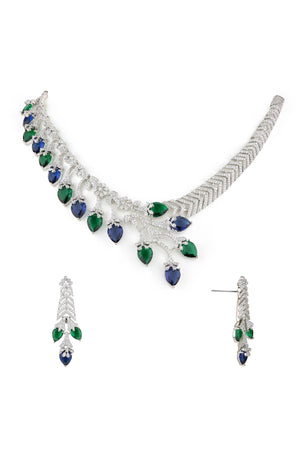 Cz Necklace 06096 - KRISHNA'S SWETA JEWELLERY