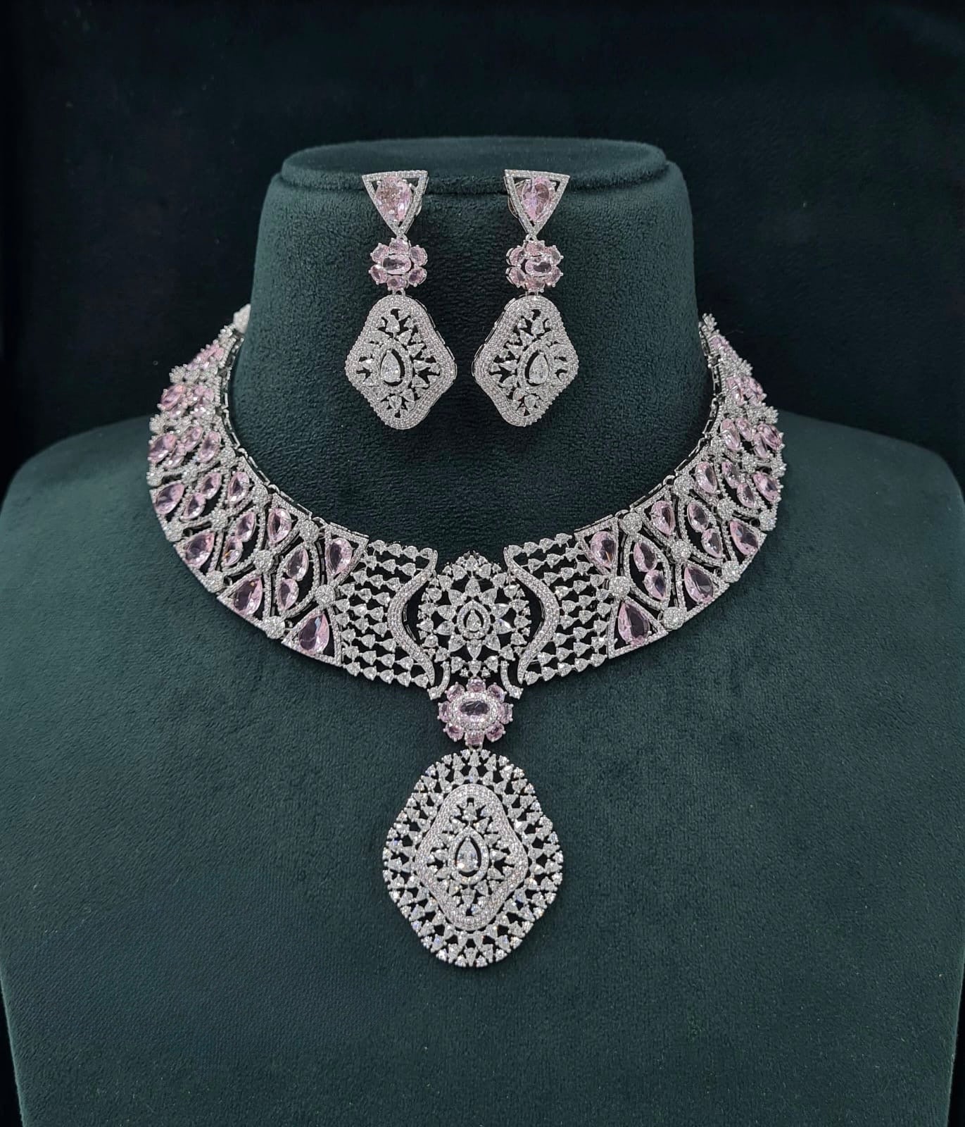 Cz Necklace 06097 - KRISHNA'S SWETA JEWELLERY