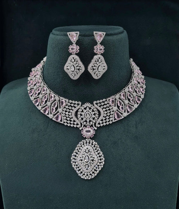 Cz Necklace 06097 - KRISHNA'S SWETA JEWELLERY