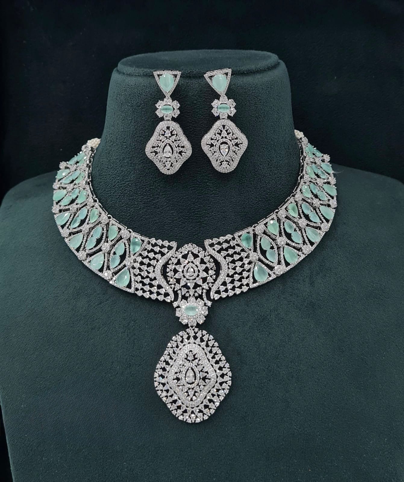 Cz Necklace 06097 - KRISHNA'S SWETA JEWELLERY
