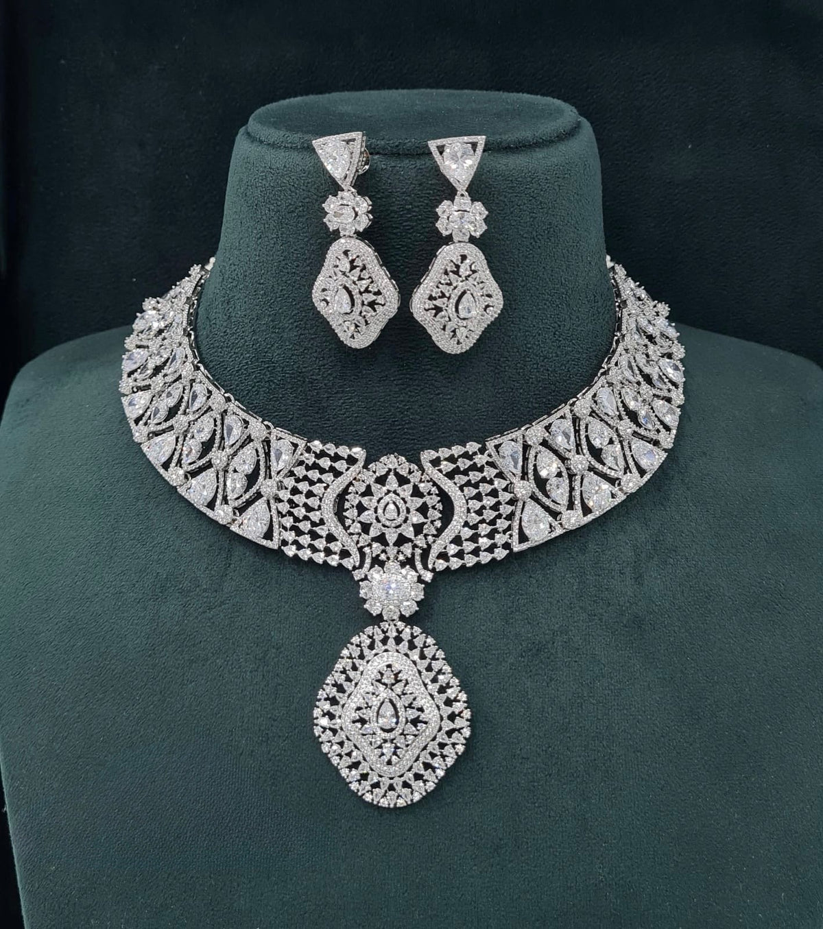 Cz Necklace 06097 - KRISHNA'S SWETA JEWELLERY