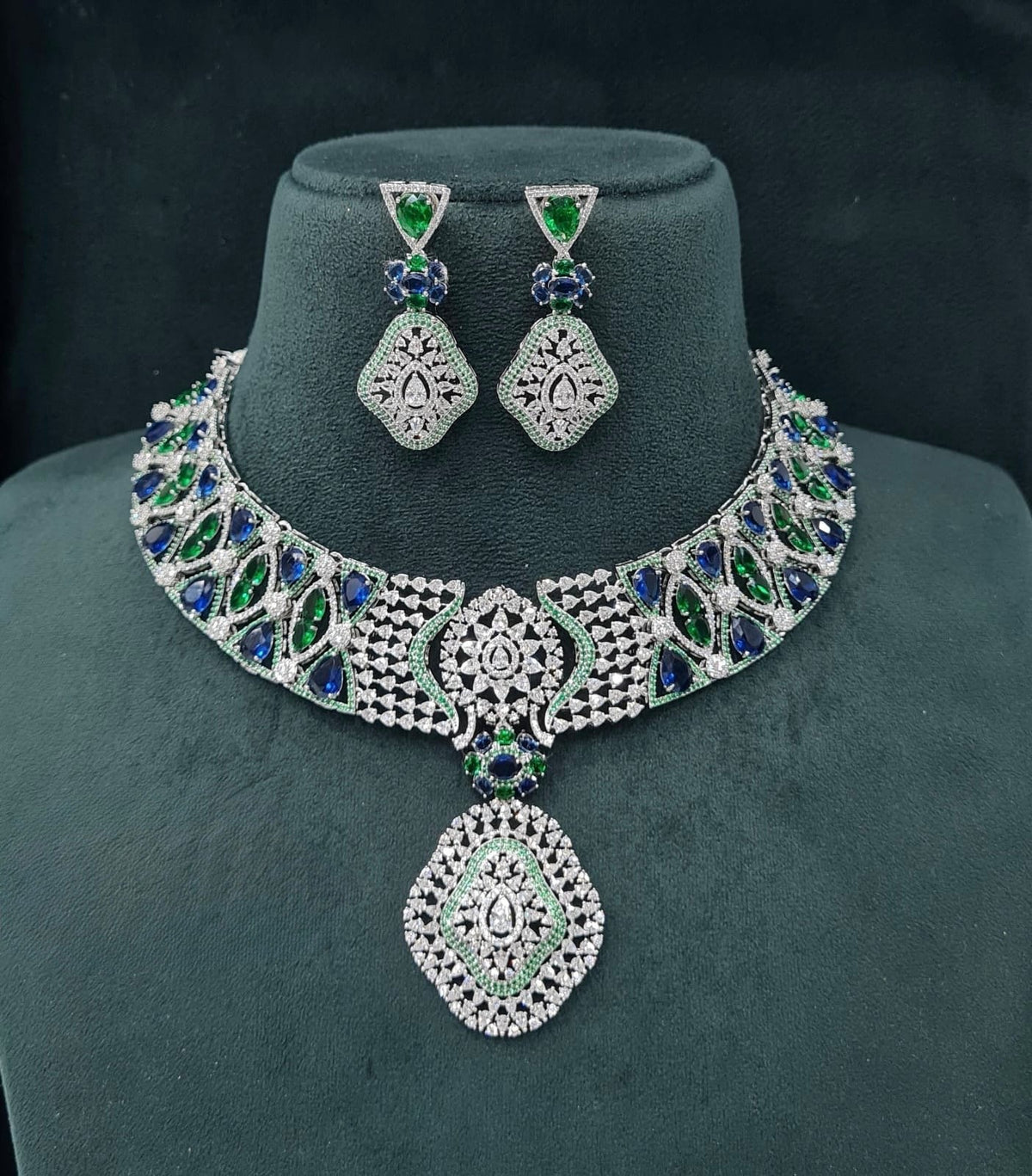Cz Necklace 06097 - KRISHNA'S SWETA JEWELLERY