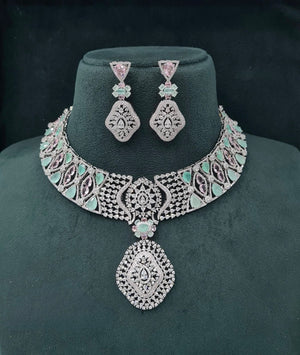 Cz Necklace 06097 - KRISHNA'S SWETA JEWELLERY
