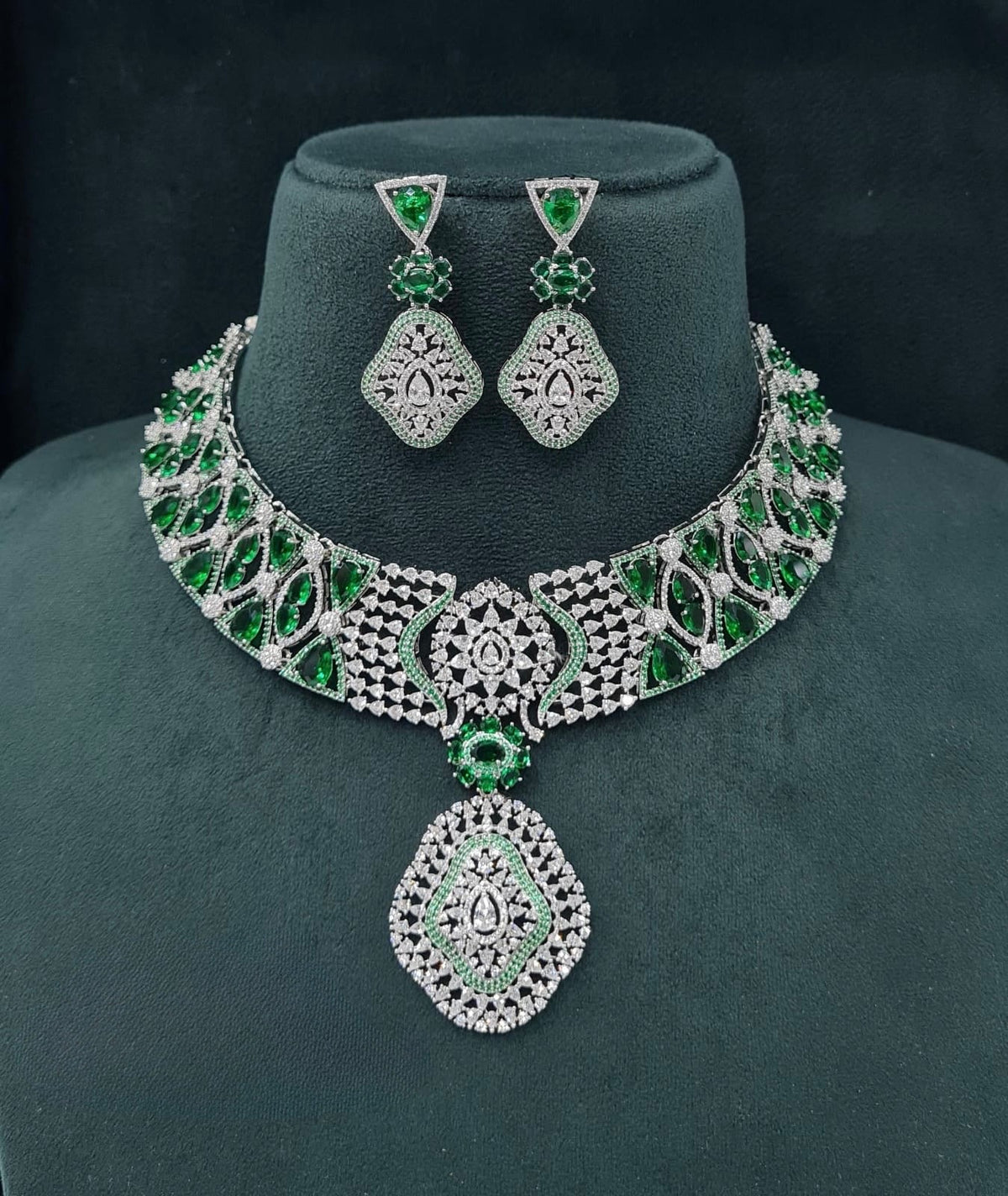 Cz Necklace 06097 - KRISHNA'S SWETA JEWELLERY