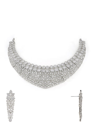 Cz Necklace 06208 - KRISHNA'S SWETA JEWELLERY