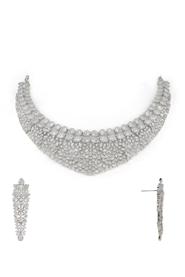 Cz Necklace 06208 - KRISHNA'S SWETA JEWELLERY