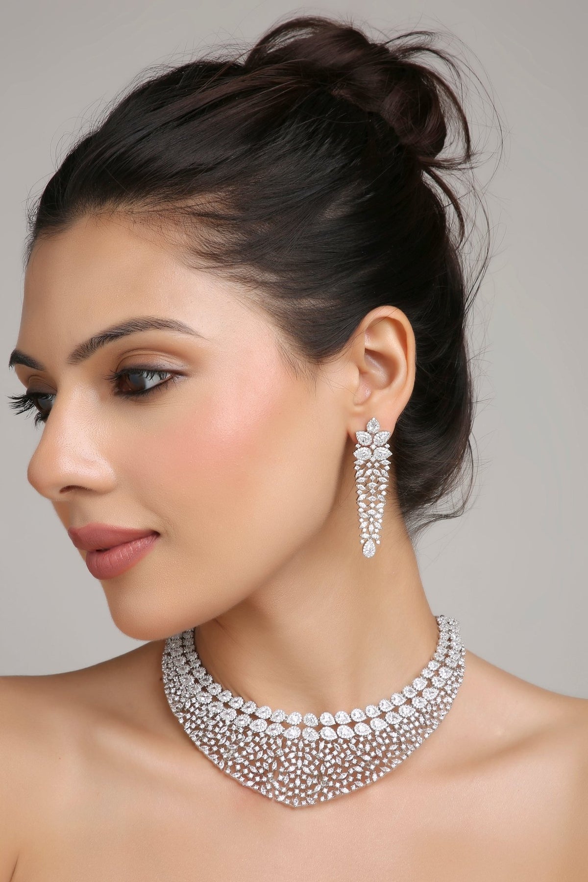 Cz Necklace 06208 - KRISHNA'S SWETA JEWELLERY