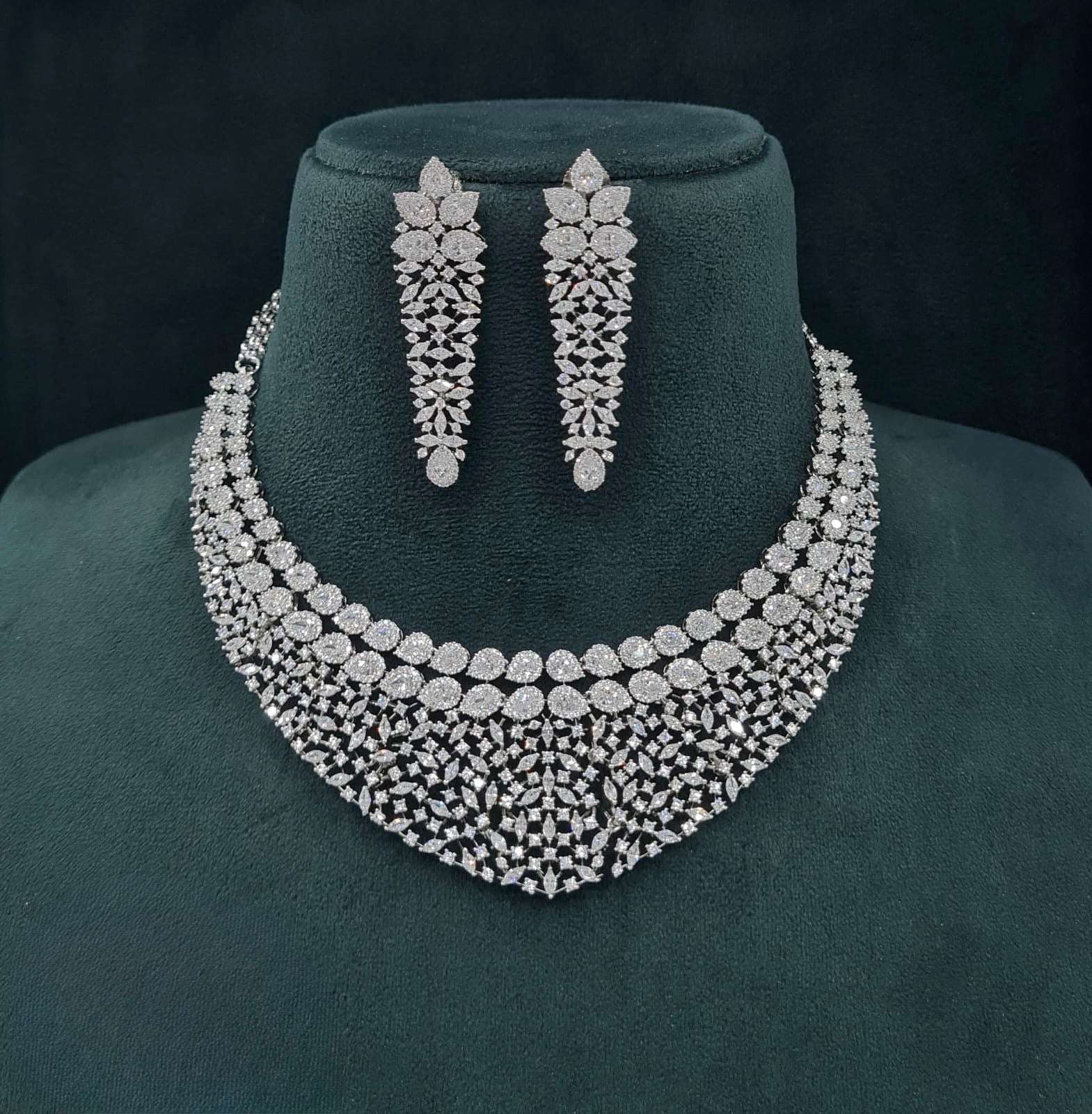 Cz Necklace 06208 - KRISHNA'S SWETA JEWELLERY