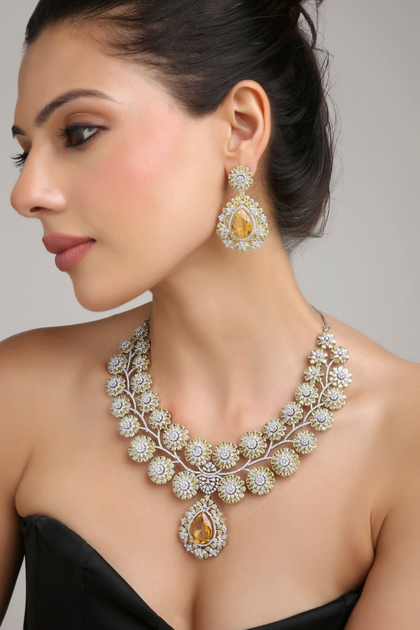 Cz Necklace 06270 - KRISHNA'S SWETA JEWELLERY