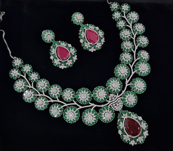 Cz Necklace 06270 - KRISHNA'S SWETA JEWELLERY