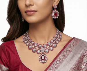 Cz Necklace 06270 - KRISHNA'S SWETA JEWELLERY