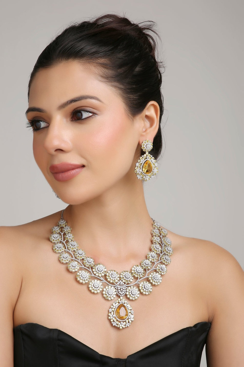 Cz Necklace 06270 - KRISHNA'S SWETA JEWELLERY