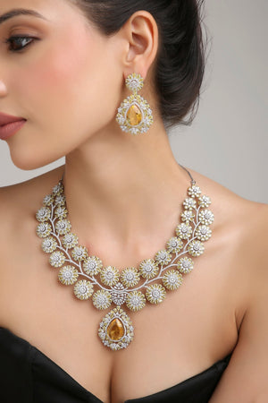 Cz Necklace 06270 - KRISHNA'S SWETA JEWELLERY