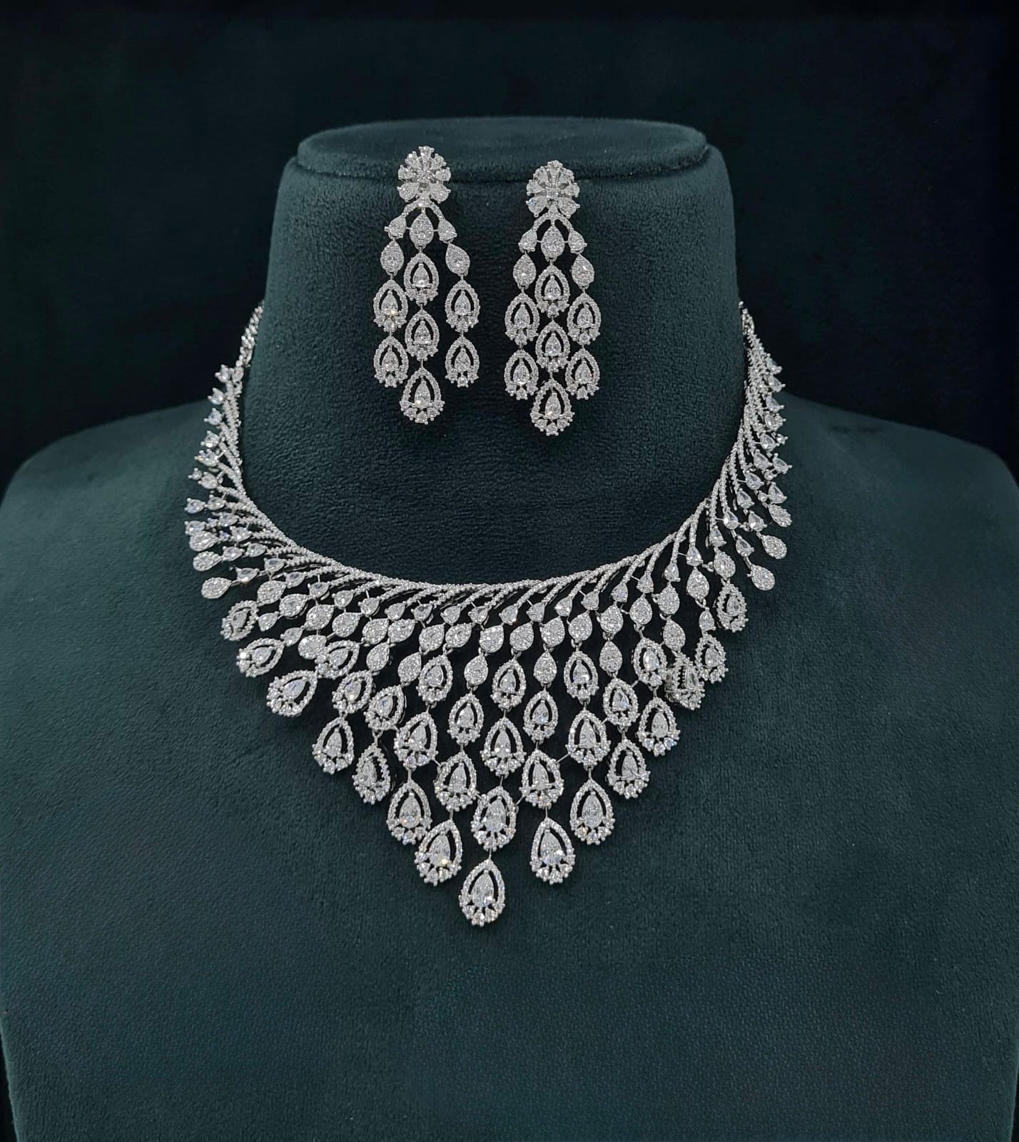 Cz Necklace 06301 - KRISHNA'S SWETA JEWELLERY