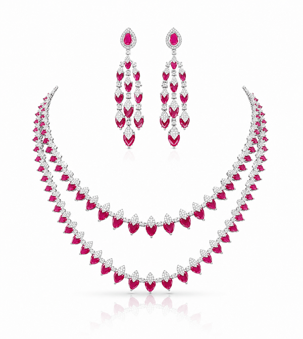 Cz Necklace 06303 - KRISHNA'S SWETA JEWELLERY