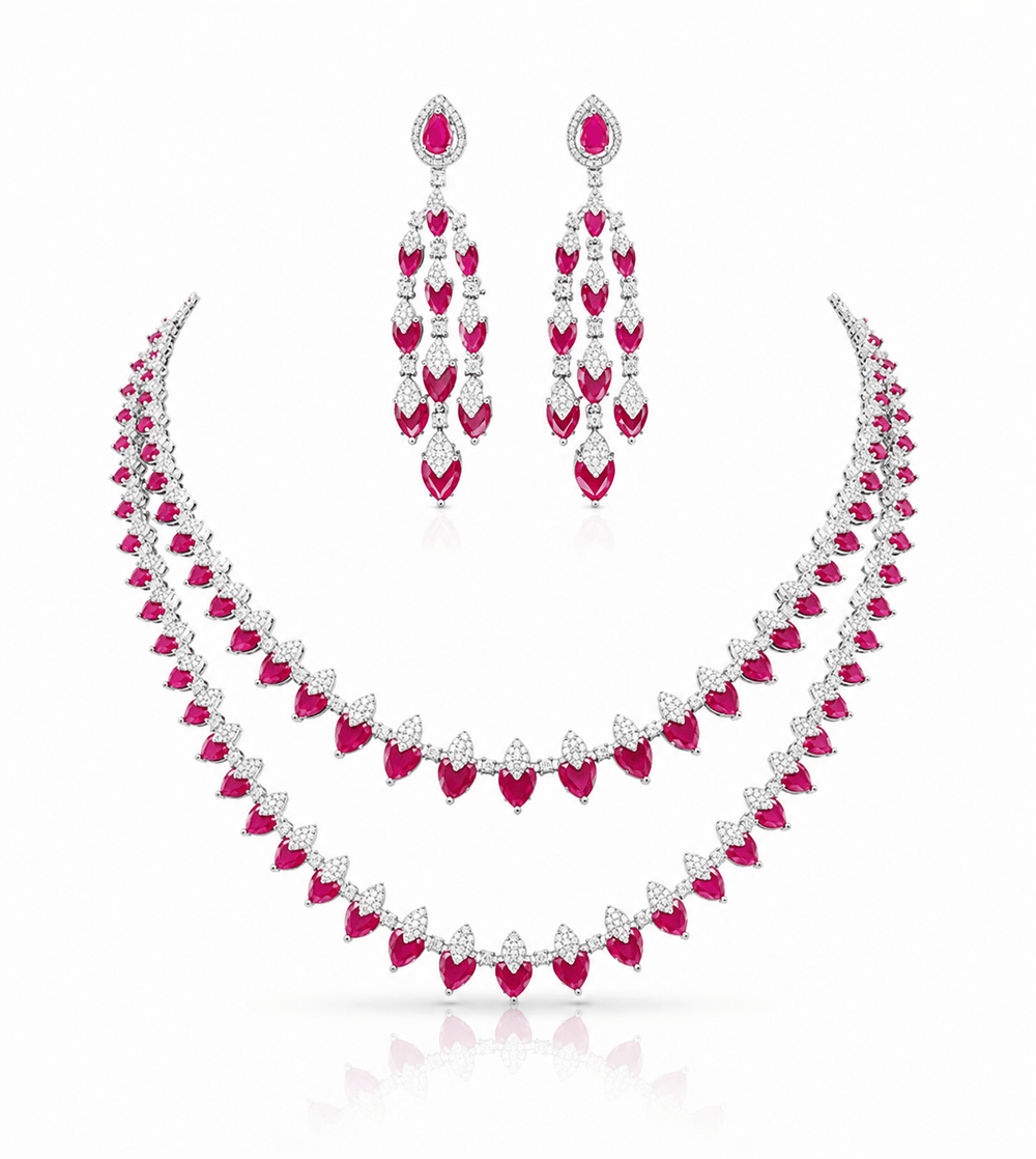 Cz Necklace 06303 - KRISHNA'S SWETA JEWELLERY