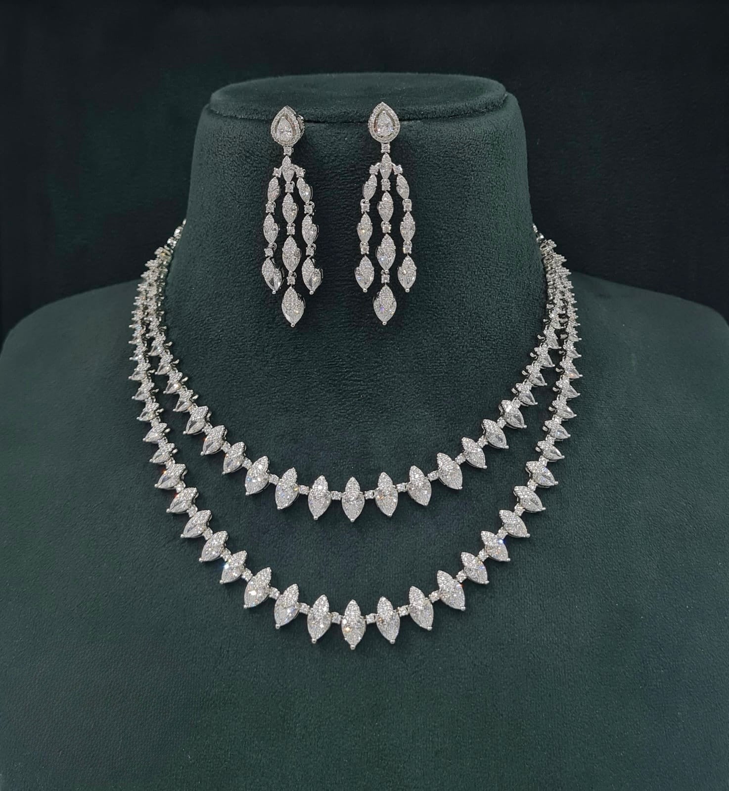 Cz Necklace 06303 - KRISHNA'S SWETA JEWELLERY
