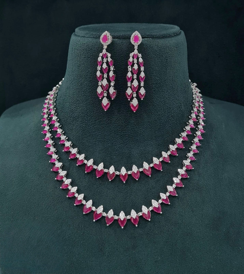 Cz Necklace 06303 - KRISHNA'S SWETA JEWELLERY