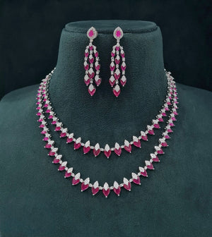 Cz Necklace 06303 - KRISHNA'S SWETA JEWELLERY