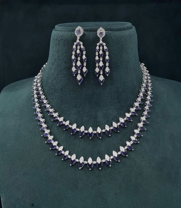 Cz Necklace 06303 - KRISHNA'S SWETA JEWELLERY