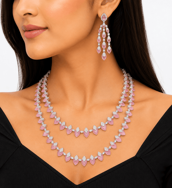 Cz Necklace 06303 - KRISHNA'S SWETA JEWELLERY