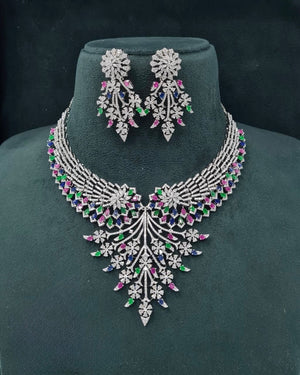 Cz Necklace 06452 - KRISHNA'S SWETA JEWELLERY