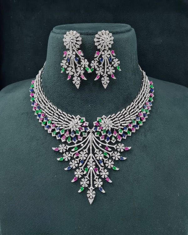 Cz Necklace 06452 - KRISHNA'S SWETA JEWELLERY