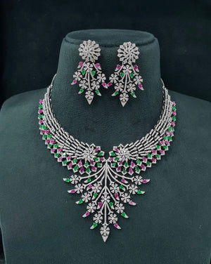 Cz Necklace 06452 - KRISHNA'S SWETA JEWELLERY