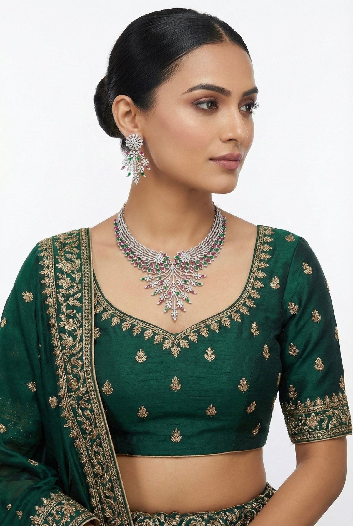 Cz Necklace 06452 - KRISHNA'S SWETA JEWELLERY
