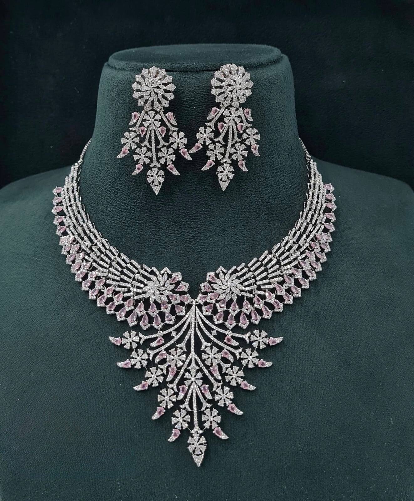 Cz Necklace 06452 - KRISHNA'S SWETA JEWELLERY