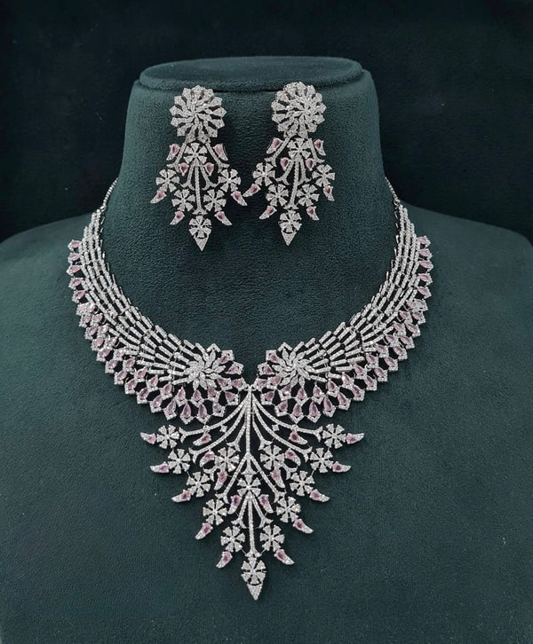 Cz Necklace 06452 - KRISHNA'S SWETA JEWELLERY
