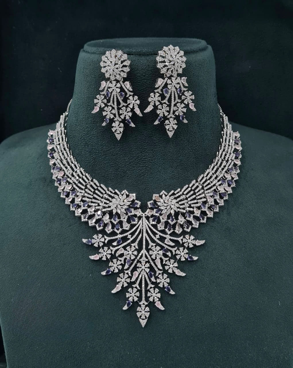 Cz Necklace 06452 - KRISHNA'S SWETA JEWELLERY